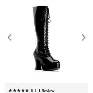 Funtasma Shiny Black Lace-Up Platform Boots